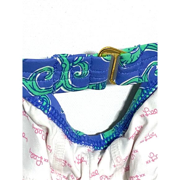 Lilly Pulitzer Loopy Elephant Print Twist Swim Bikini Top Keene Bandeau Womens L - Picture 5 of 6